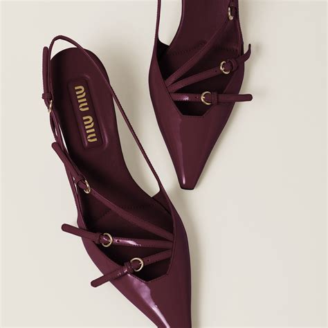 miu miu crimson slingbacks|Miu Miu Crimson Patent Leather Slingbacks .